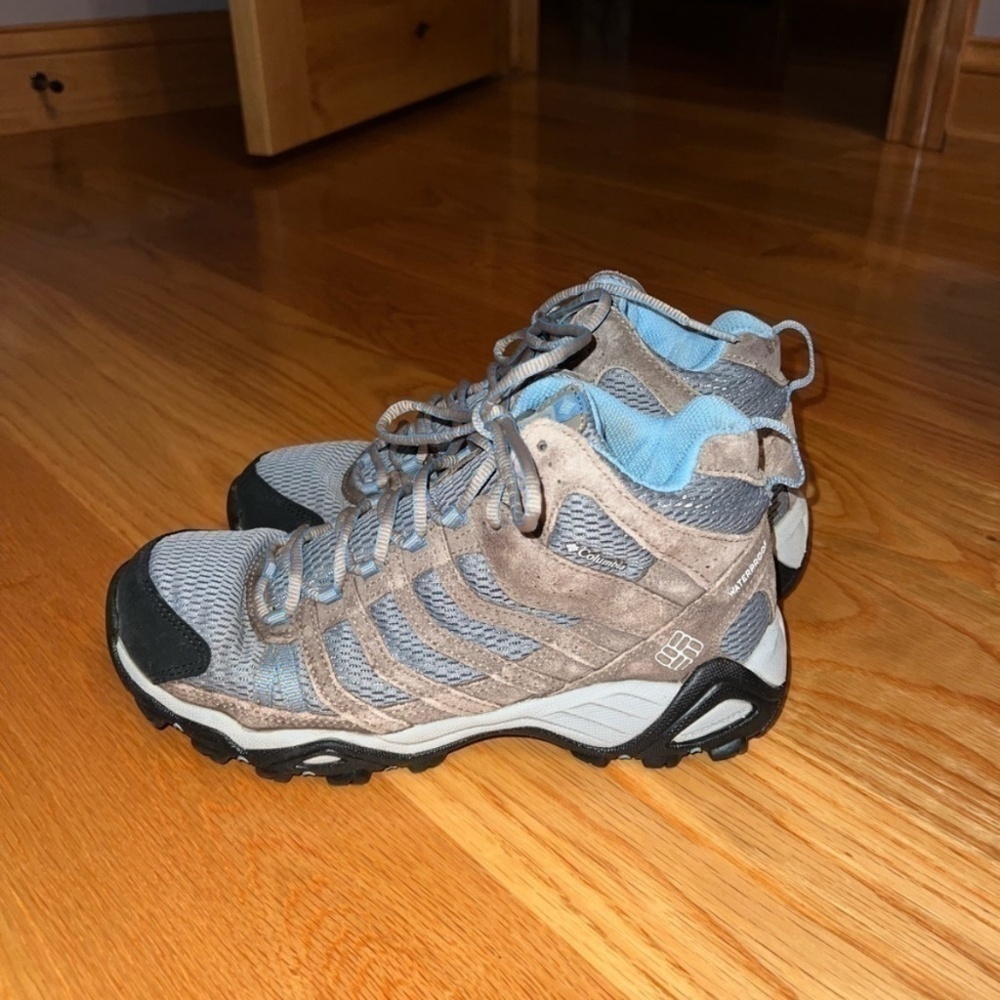 Columbia Women’s Armitage lane mid waterproof grey steel blue sky and brown hiki - Picture 3 of 7